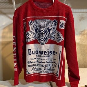 Budweiser Red Knit Logo Sweater for Men